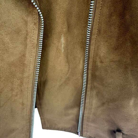 Levi's Faux Suede Full Zip Moto Biker‎ Jacket Coat Size 2X Plus Tab Shoulders - Picture 13 of 13
